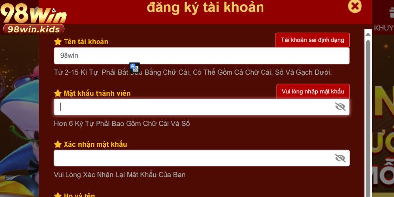 Đăng Ký 98Win: Các Bước Đăng Ký Đơn Giản Và Bảo Mật 2026 Đăng Ký 98Win: Các Bước Đăng Ký Đơn Giản Và Bảo Mật 2026