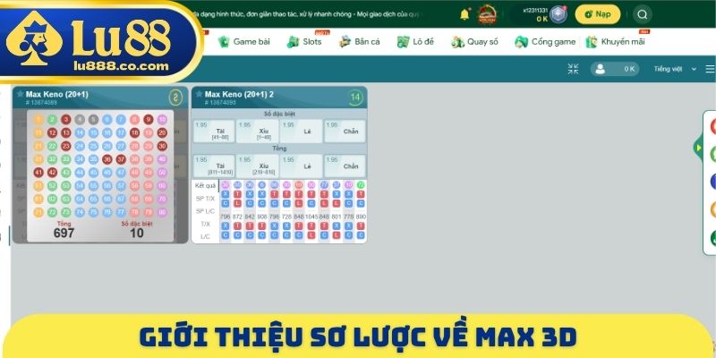 Max 3D LU88 - Đa Dạng Loại Hình Dự Thưởng Hấp Dẫn Khác Nhau